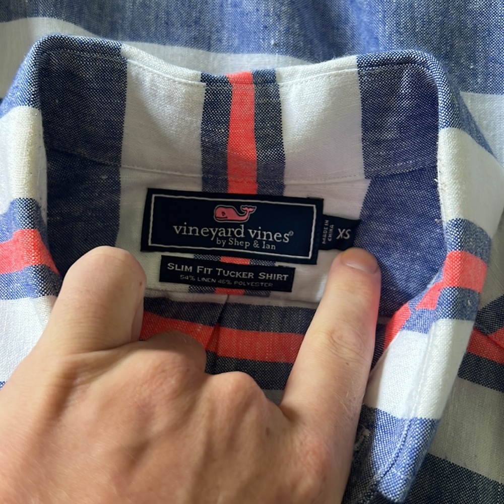 Vineyard Vines Tucker Linen Blend Shirt. Size XS - Picture 4 of 4